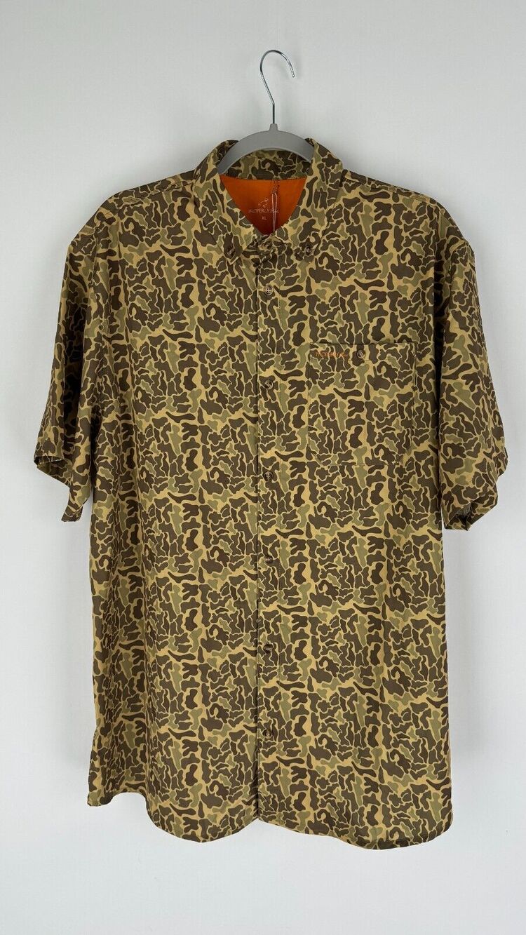 Properly Tied Mens Multicolor Sportsman Field Button Shirt Vtg Camo Size XL NWT